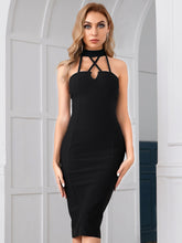 Knitted Dress High End Black Halter Strap Tight Dress
